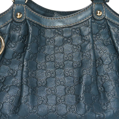 Gucci Metallic Guccissima Medium Sukey Tote Blue 8 of 10
