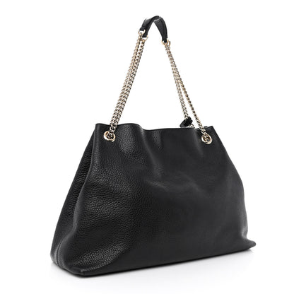 Gucci Pebbled Calfskin Large Soho Chain Shoulder Bag Black 3 of 15