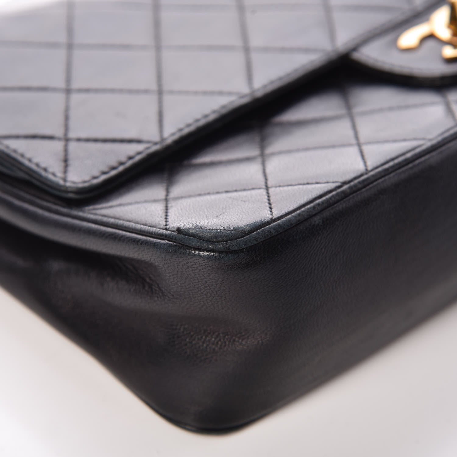 Chanel Lambskin Quilted Medium Double Flap Bijoux Chain Black 9 of 17