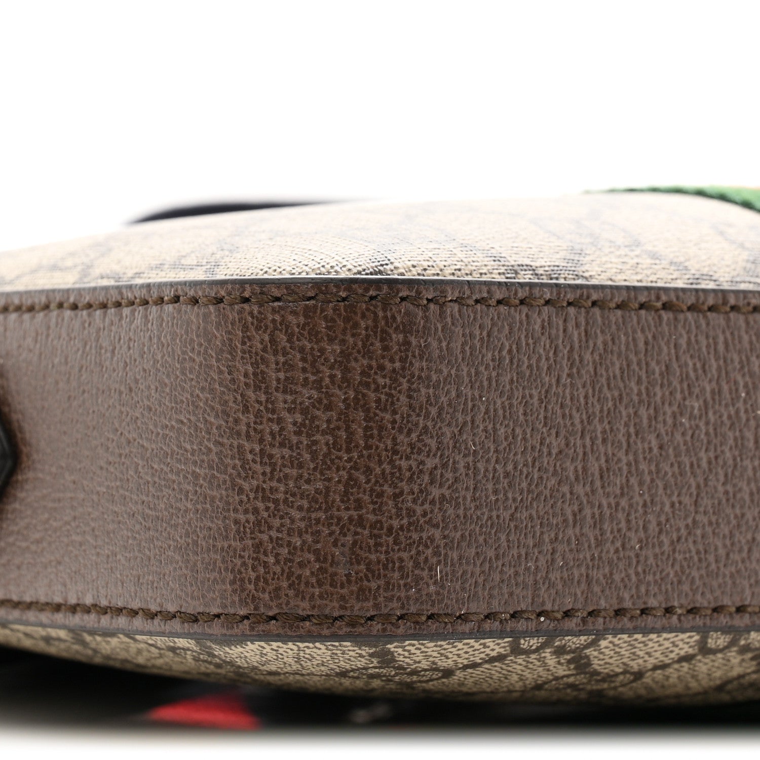 Gucci GG Supreme Monogram Textured Dollar Calfskin Web Ophidia Wristlet Shoulder Bag Beige Ebony New Acero 9 of 10
