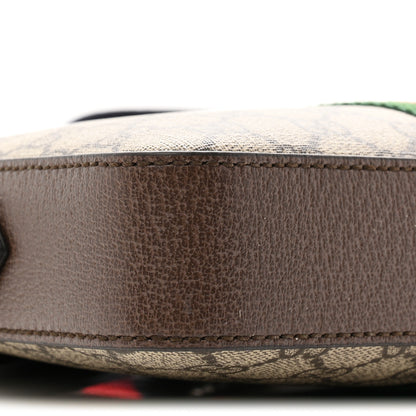 Gucci GG Supreme Monogram Textured Dollar Calfskin Web Ophidia Wristlet Shoulder Bag Beige Ebony New Acero 9 of 10