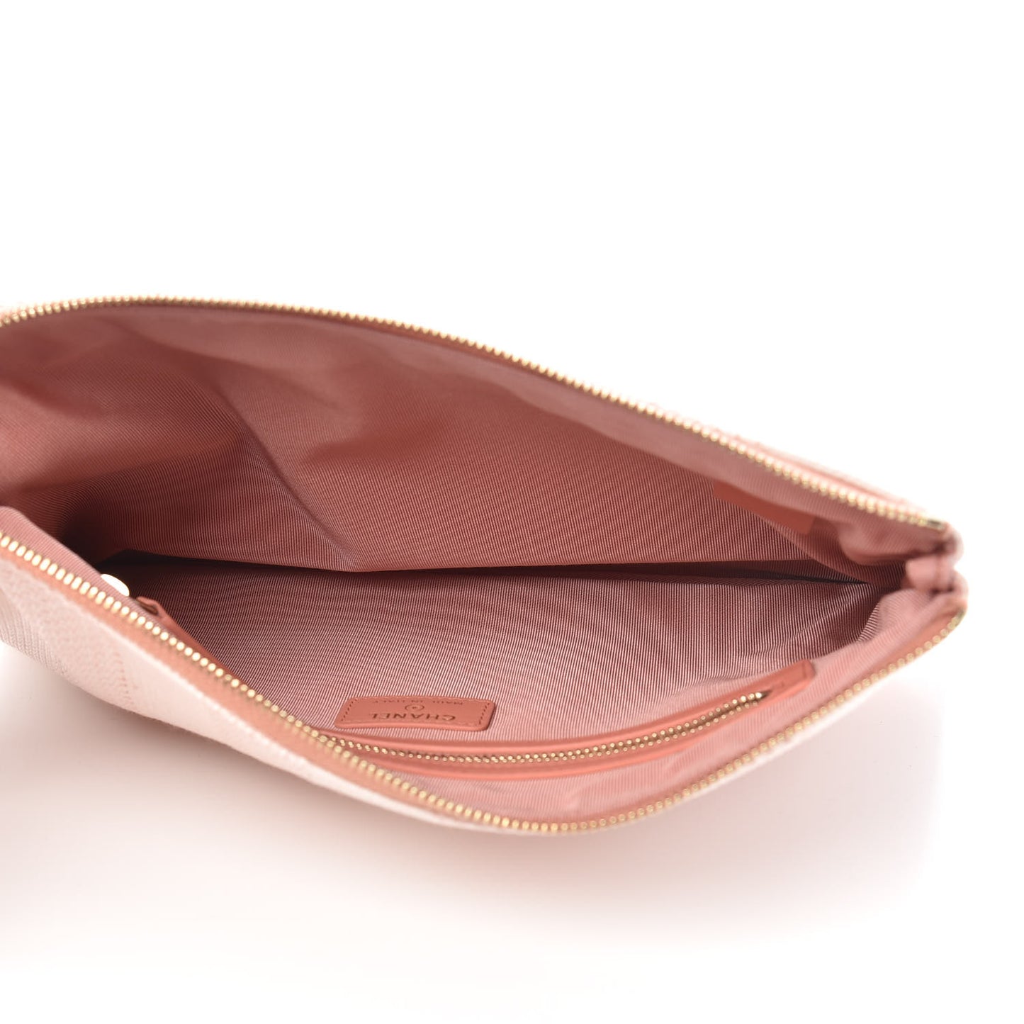 Mixed Fibers Striped Deauville Cosmetic Pouch Light Pink