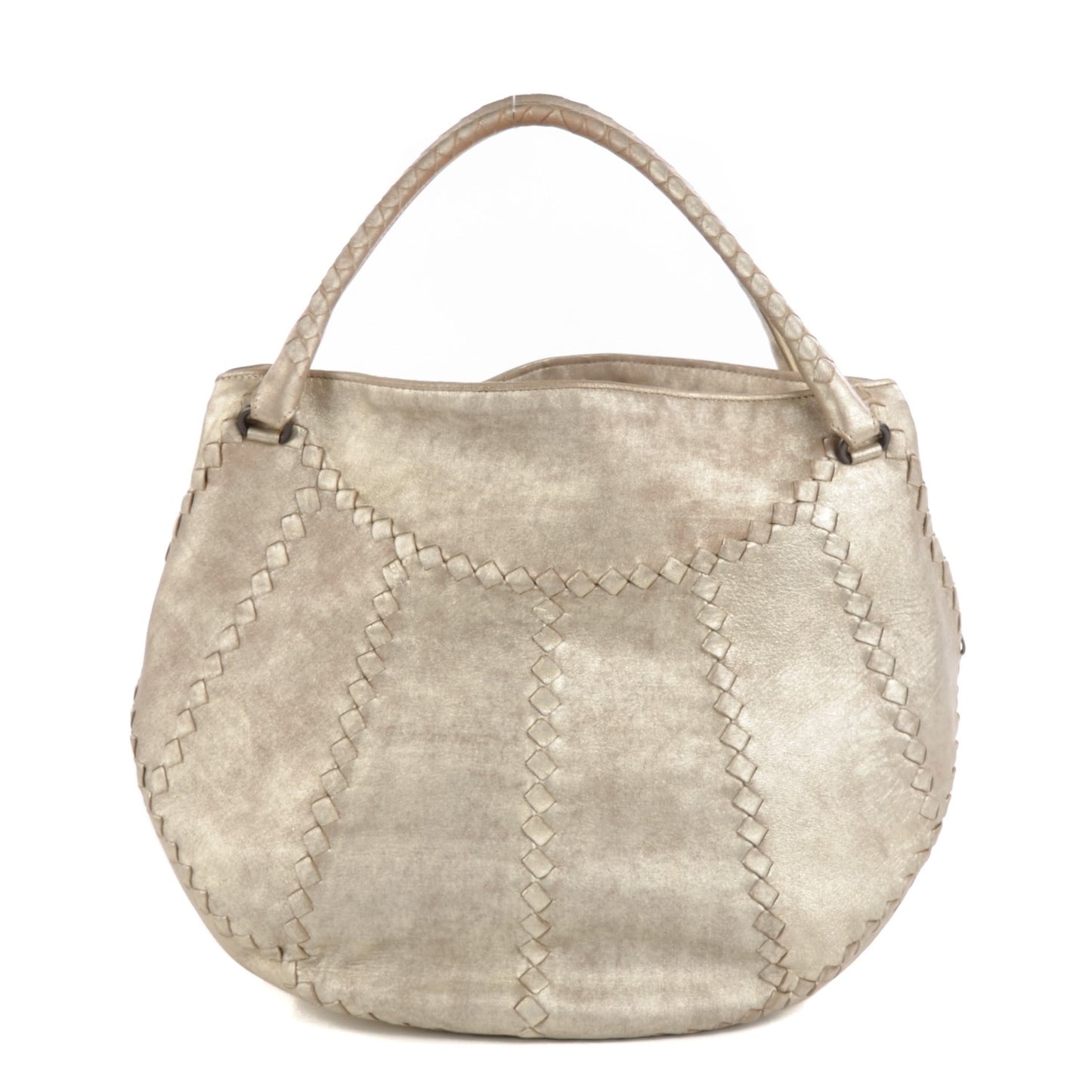 Washed Lambskin Mineral Budoir Tote Gold