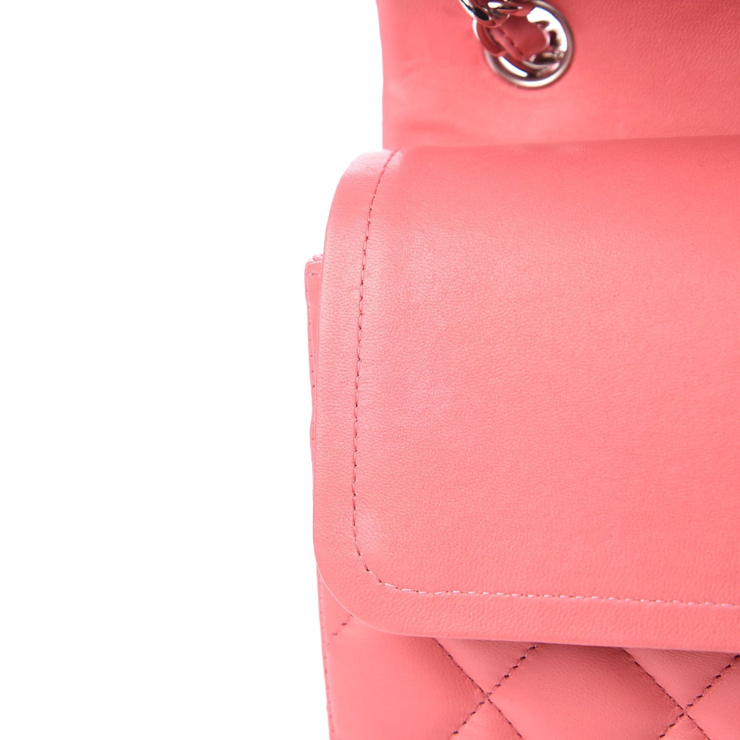 Lambskin Quilted Jumbo Double Flap Dark Pink