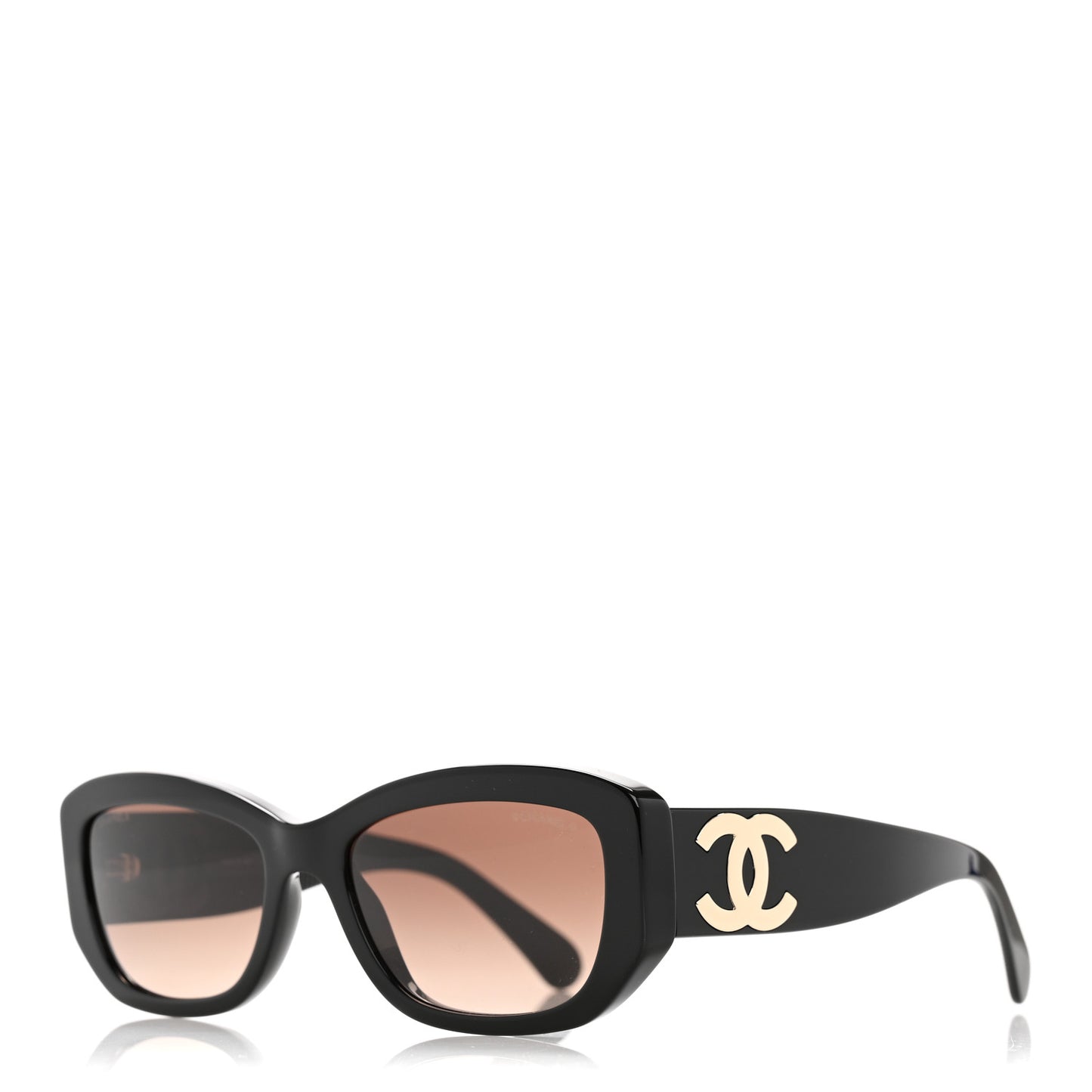 Acetate Rectangle Sunglasses 5493 Black Brown