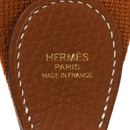 Hermes Toile Taurillon Clemence Shoulder Strap Gold 3 of 4