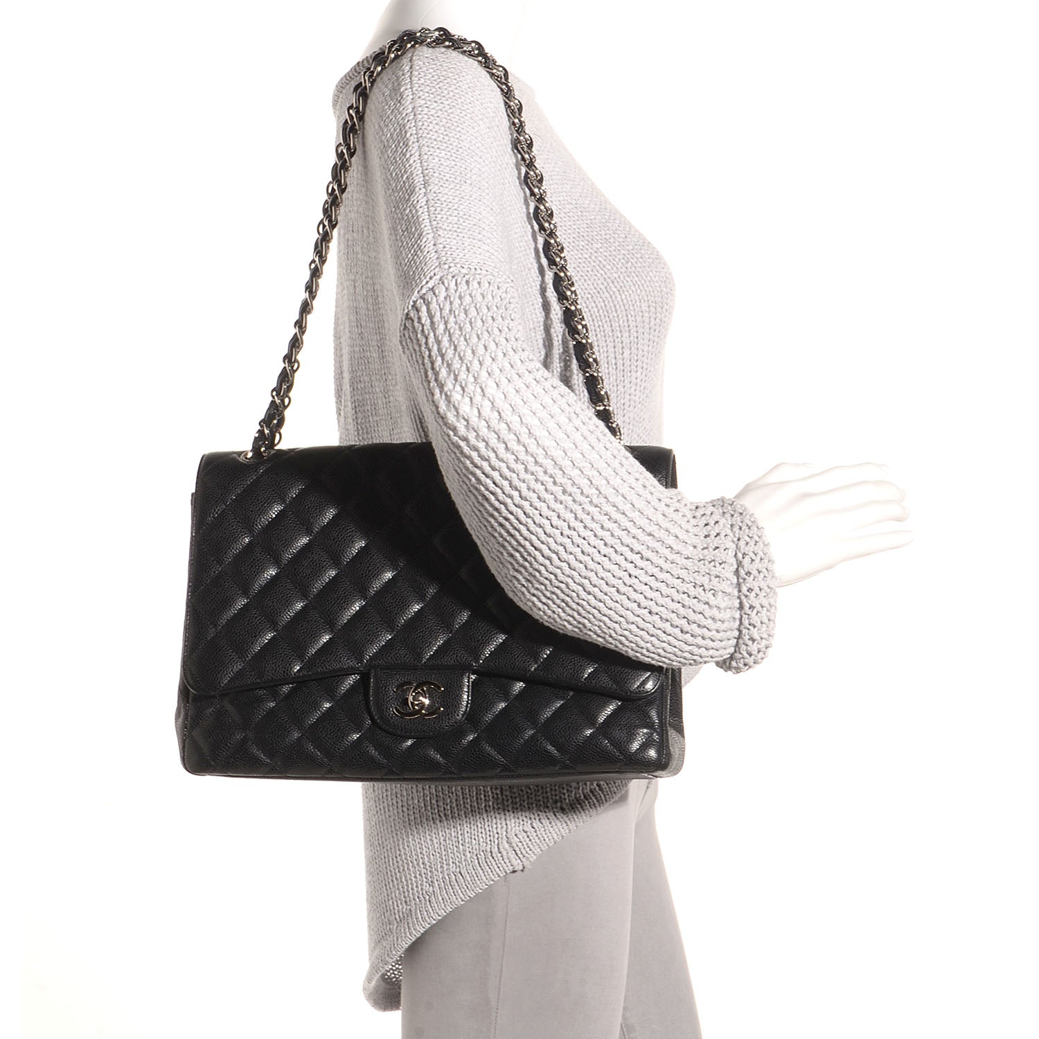 Chanel Caviar Maxi Single Flap Black 2 of 8
