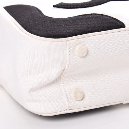 Chanel Canvas CC Handbag Black White 13 of 15