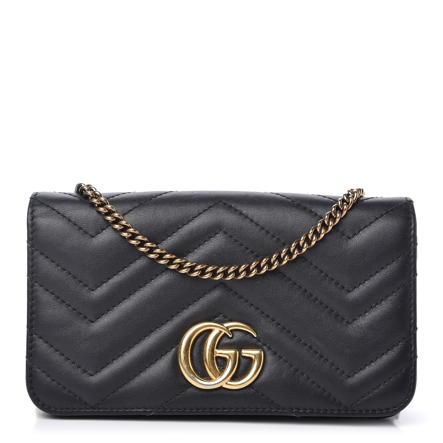 Calfskin Matelasse GG Marmont Mini Bag Black