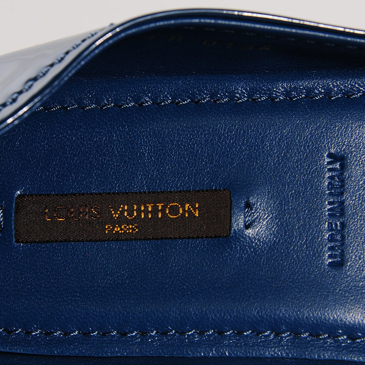 Patent Calfskin Oxford Ballerina Flats 38.5 Blue