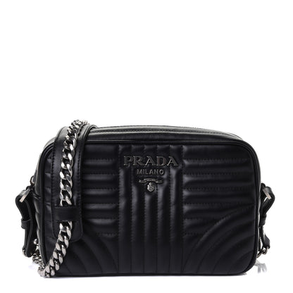 Prada Soft Calfskin Diagramme Crossbody Bag Black 1 of 4