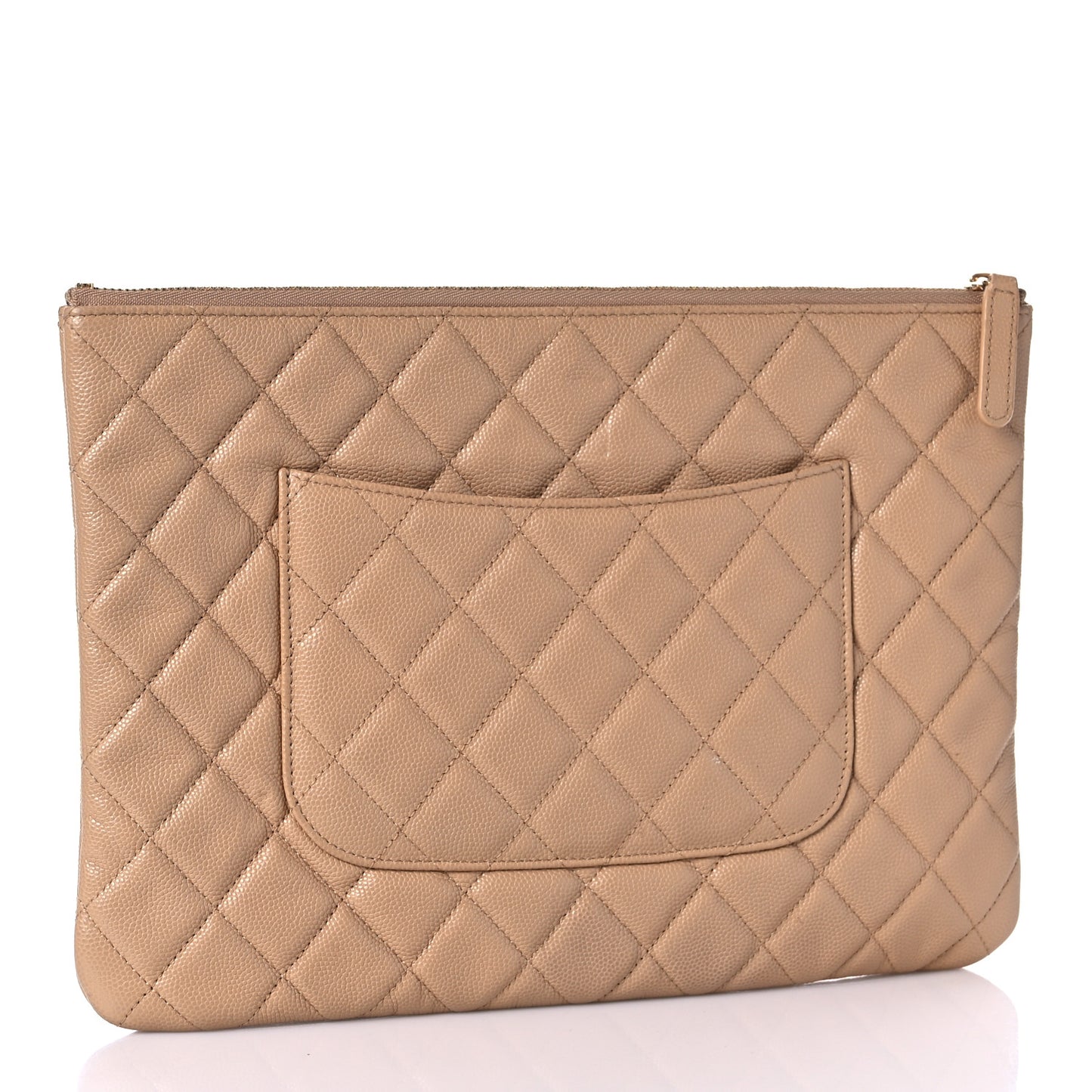 Caviar Quilted Medium Cosmetic Case Beige