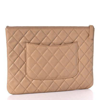 Chanel Caviar Quilted Medium Cosmetic Case Beige 3 of 11