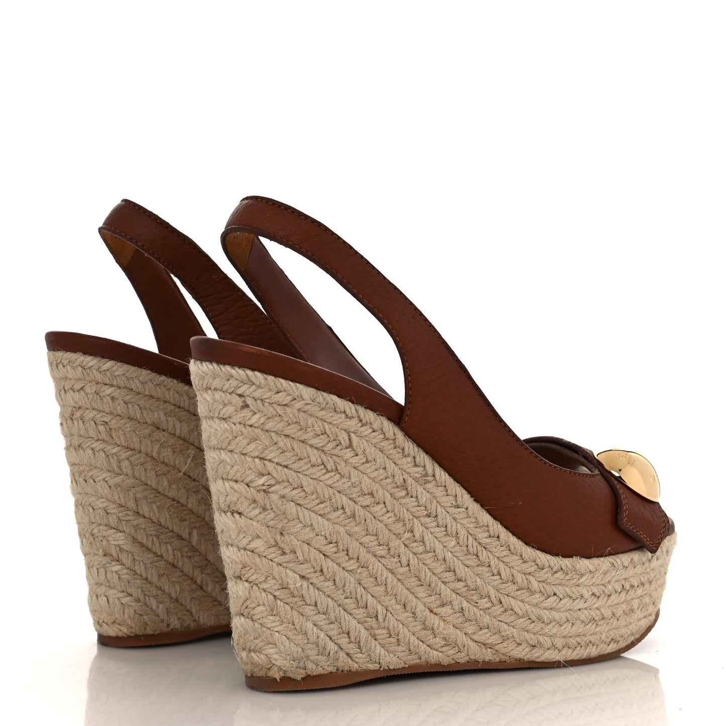 Grained Calfskin Santal Sandals 38.5 Cognac