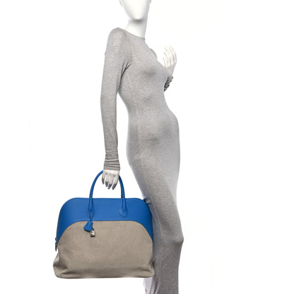 Hermes Toile De Camp Evercolor Bolide 45 Ficelle Bleu Hydra 2 of 11