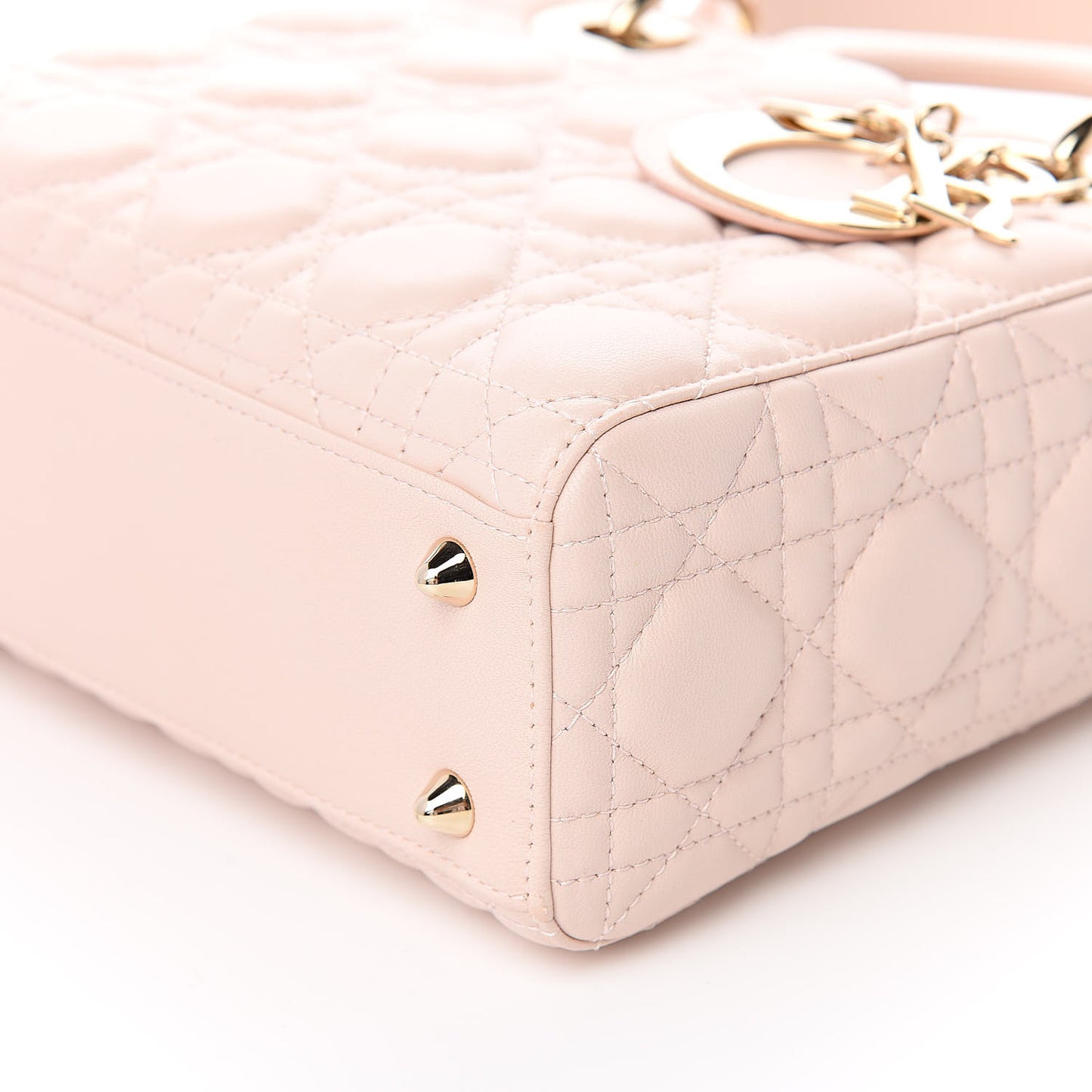 Lambskin Cannage Small Lucky Badges My Lady Dior Pink