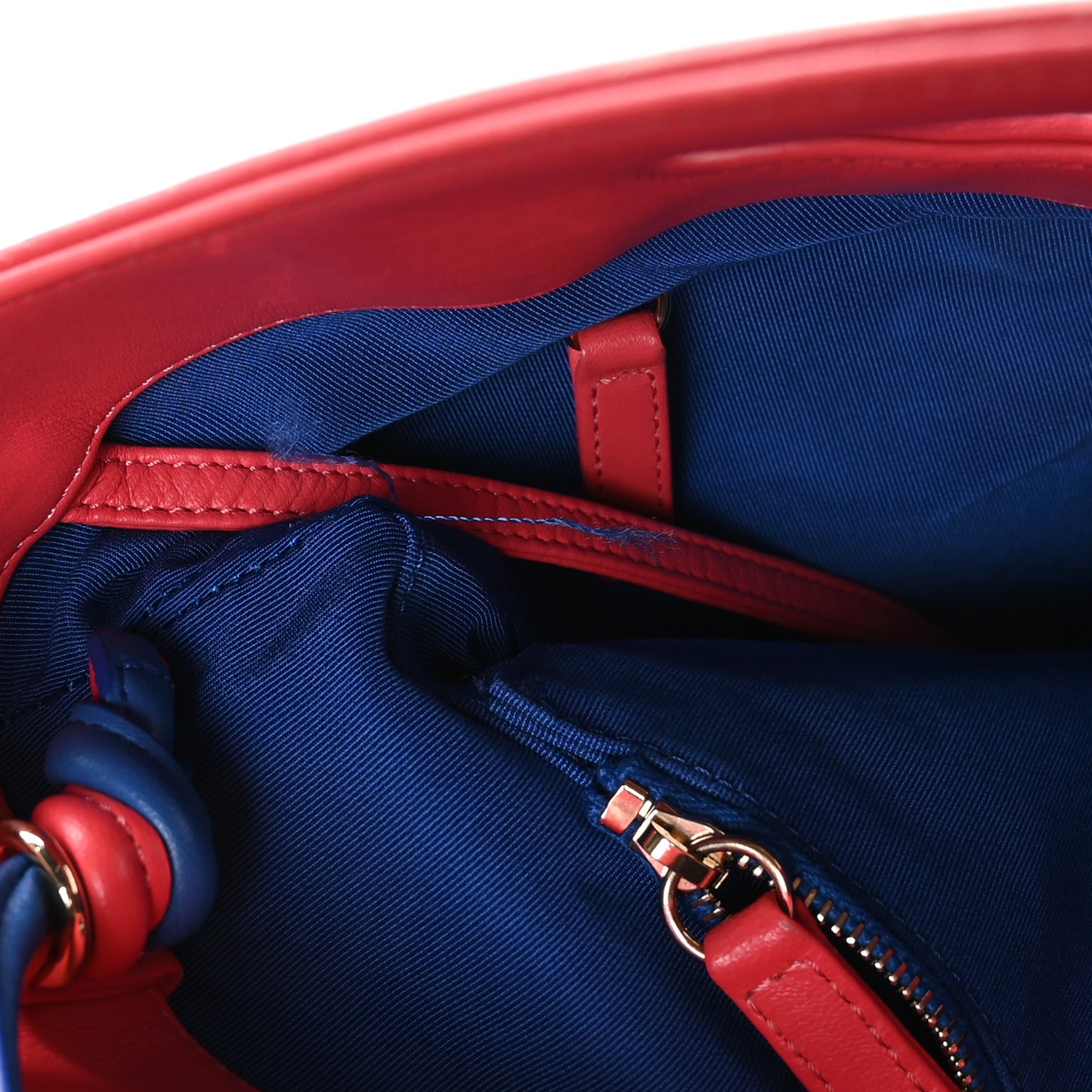 Aged Calfskin Quilted Large 31 Shopping Bag Red Blue