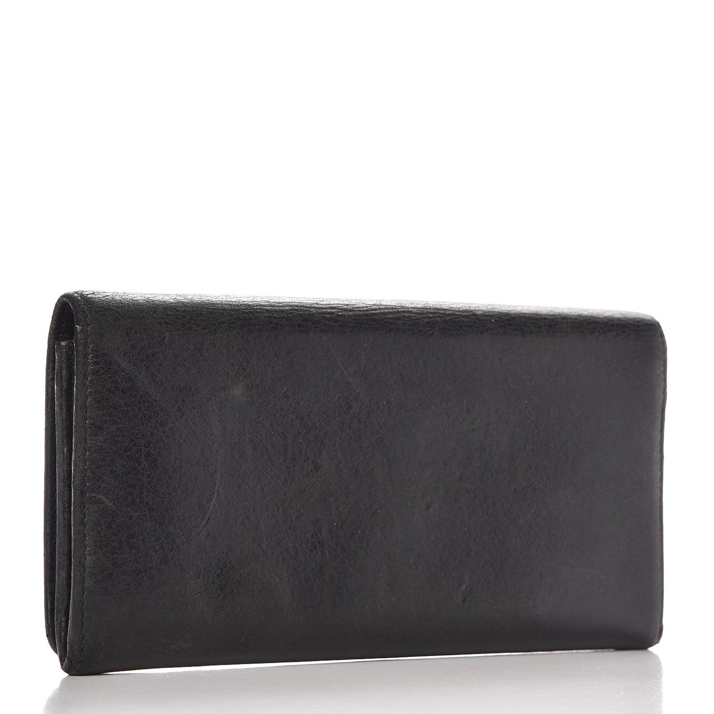 Agneau Giant 12 Rose Gold Hardware Money Wallet Black
