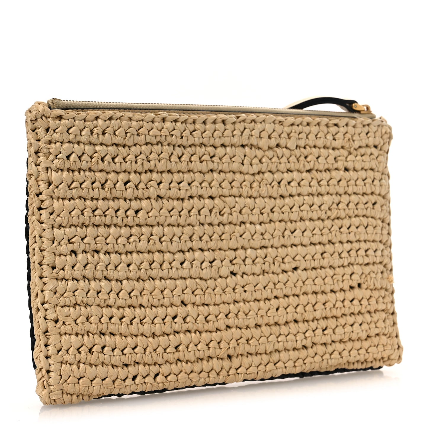 Raffia Viva Superstar Clutch Naturale Black