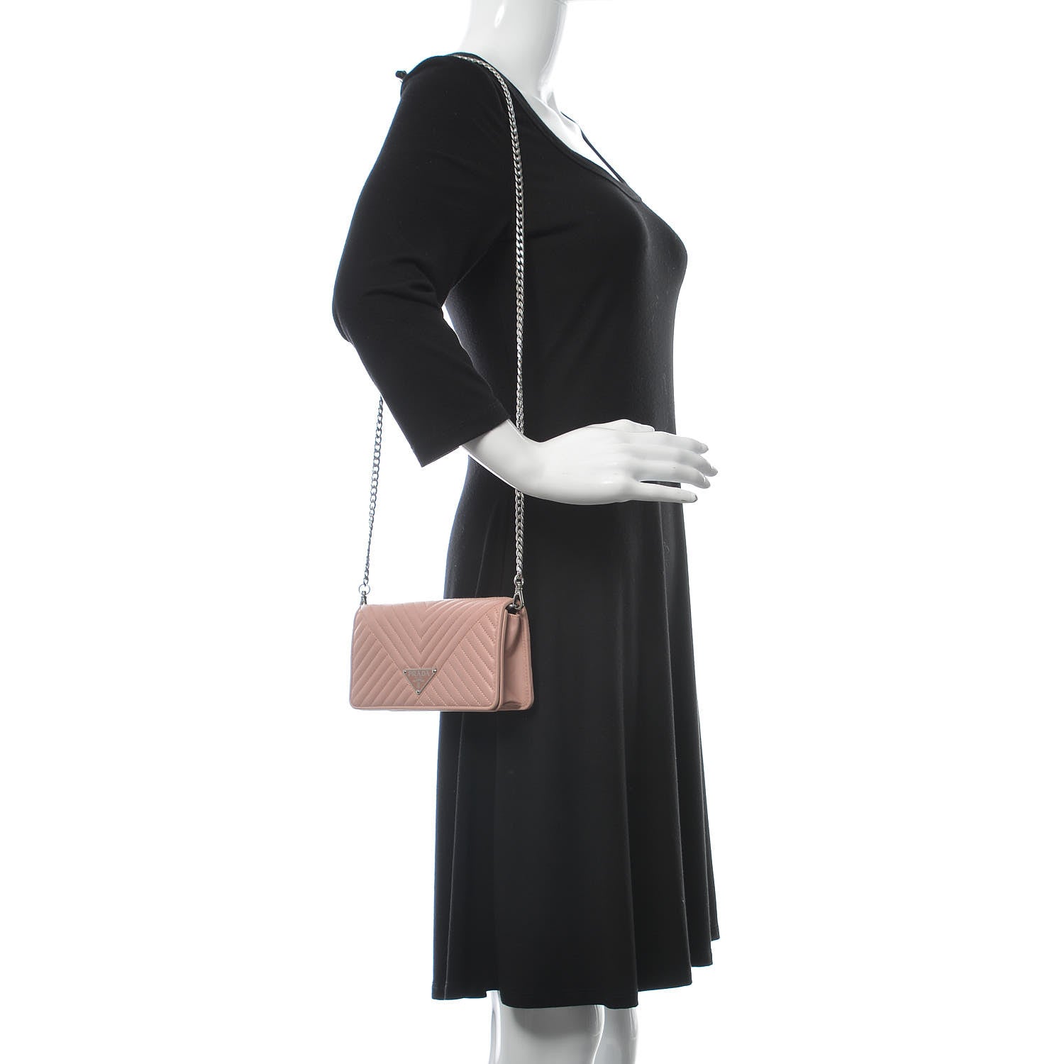 Prada Nappa Impunture Mini Diagramme Chain Crossbody Bag Orchidea 2 of 9