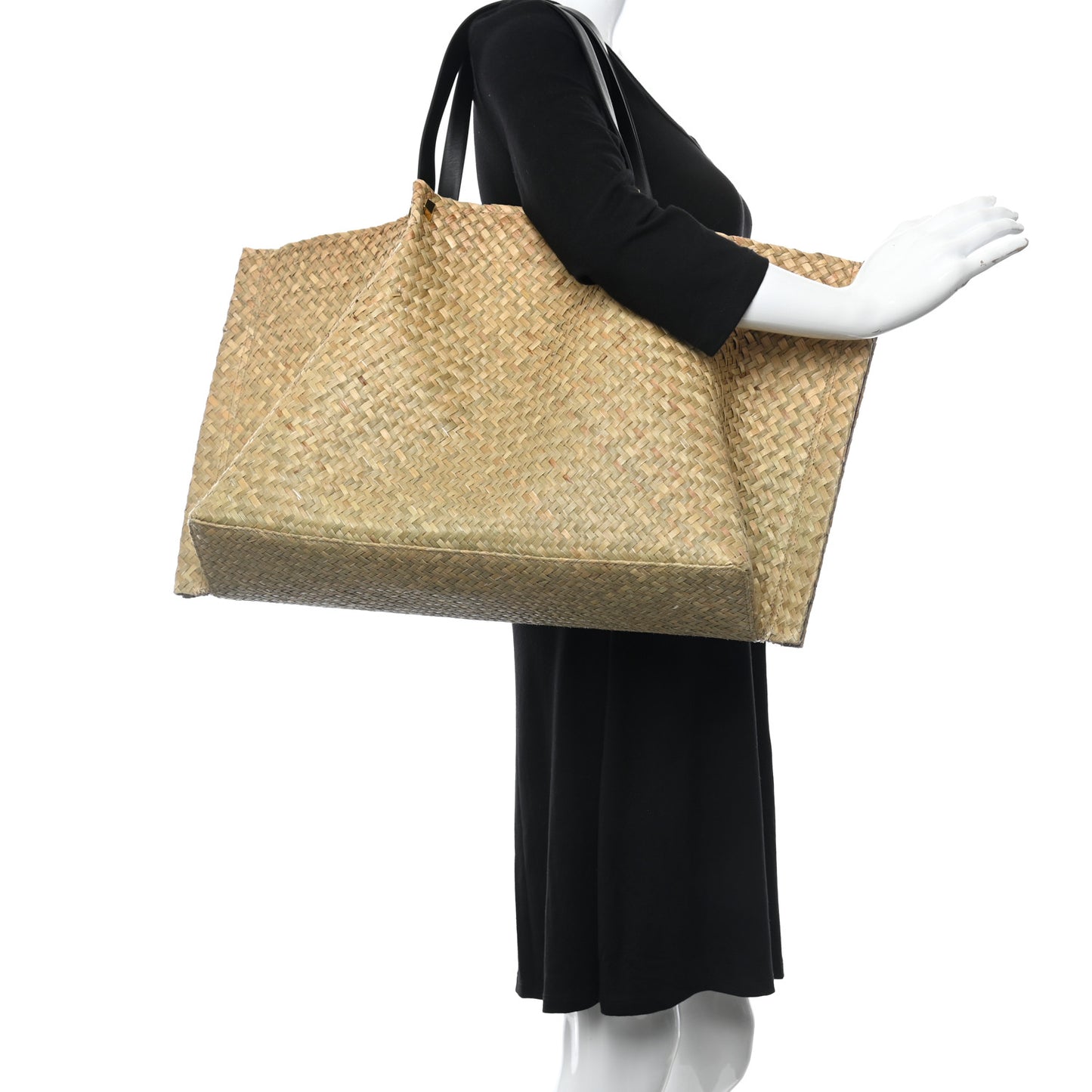 Raffia Large Vlogo Escape Shopper Natural Black Rouge