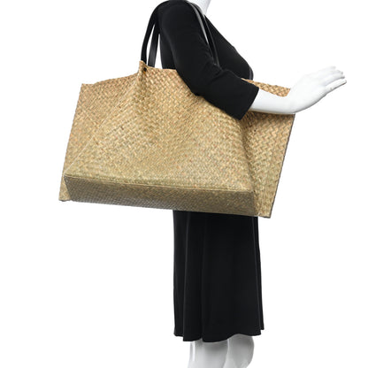 Valentino Garavani Raffia Large Vlogo Escape Shopper Natural Black Rouge 2 of 11