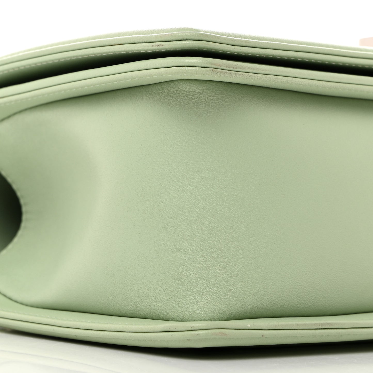 Calfskin Chevron Quilted Medium Boy Flap Green