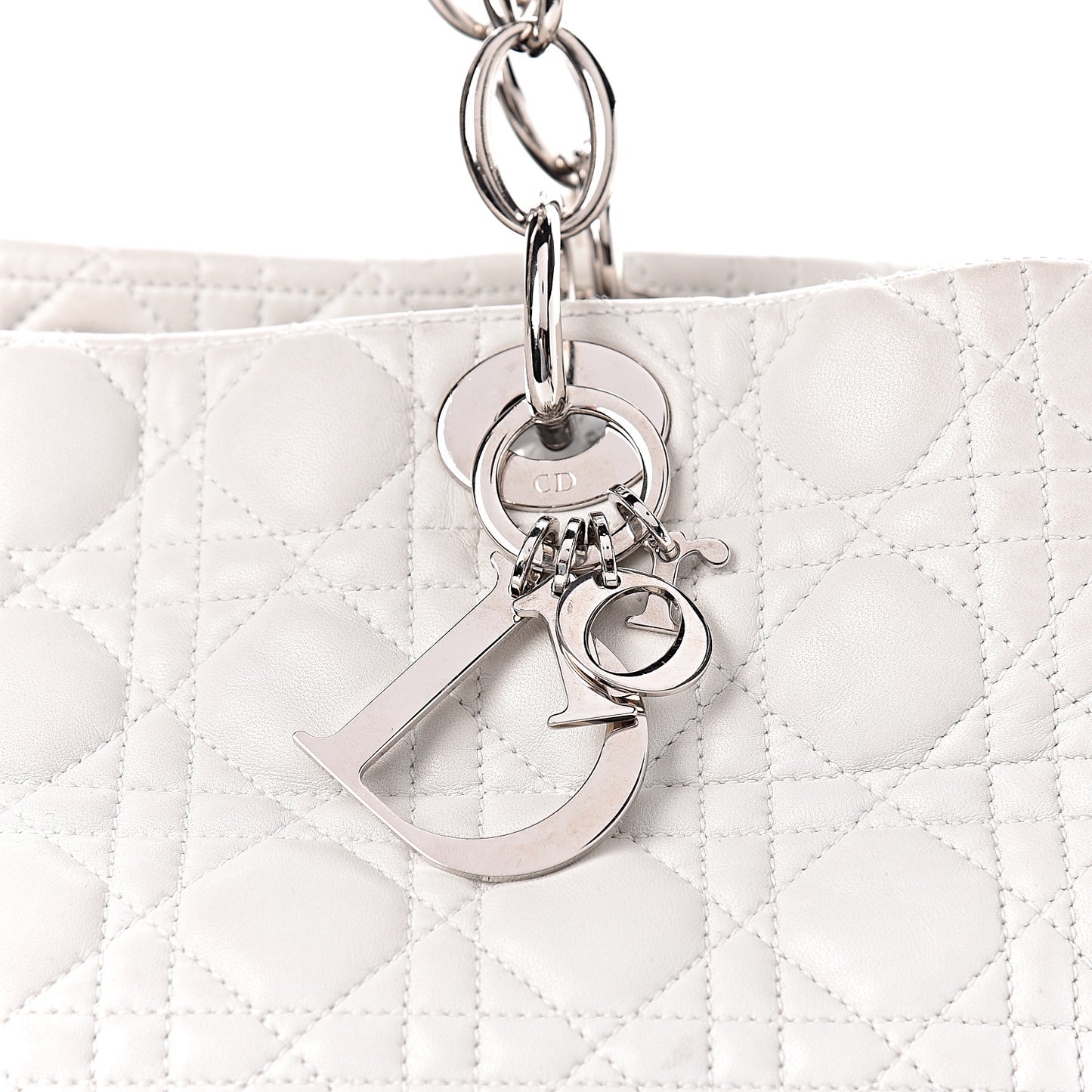Lambskin Cannage Large Dior Soft Shopping Tote White