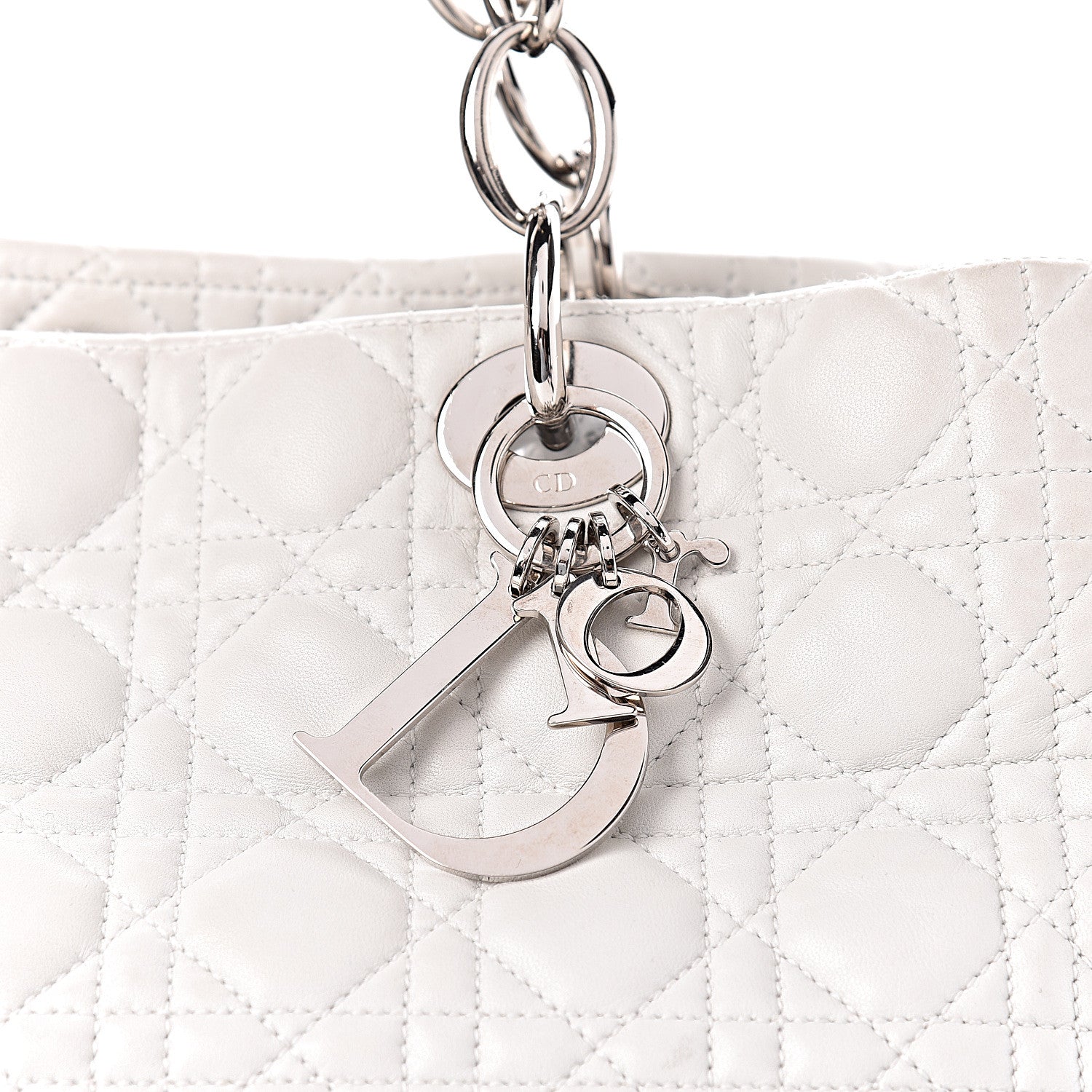 Christian Dior Lambskin Cannage Large Dior Soft Shopping Tote White 26 of 26