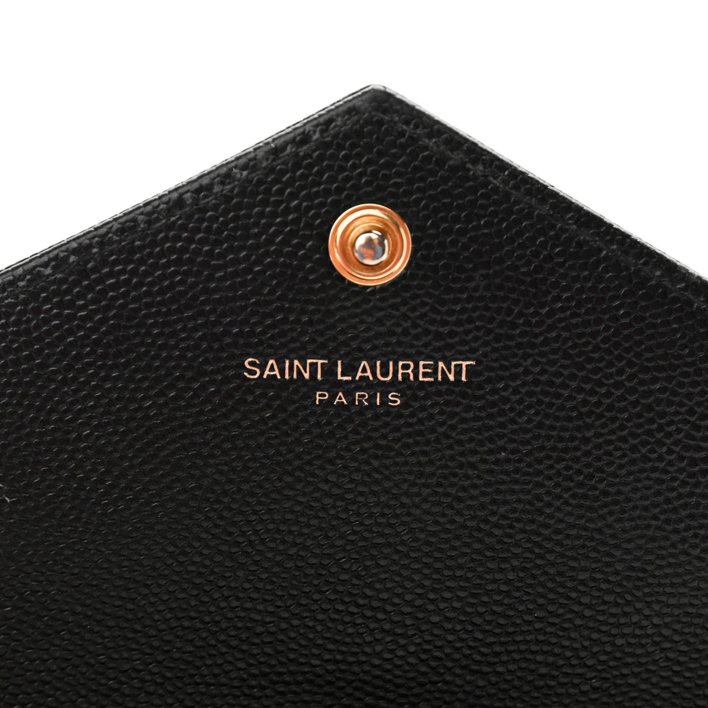 Grain De Poudre Matelasse Chevron Monogram Envelope Chain Wallet Black