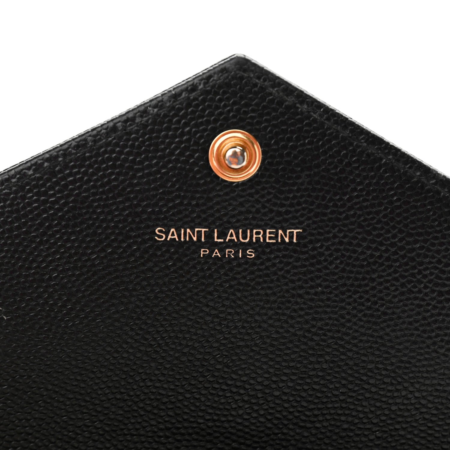 Saint Laurent Grain De Poudre Matelasse Chevron Monogram Envelope Chain Wallet Black 6 of 11