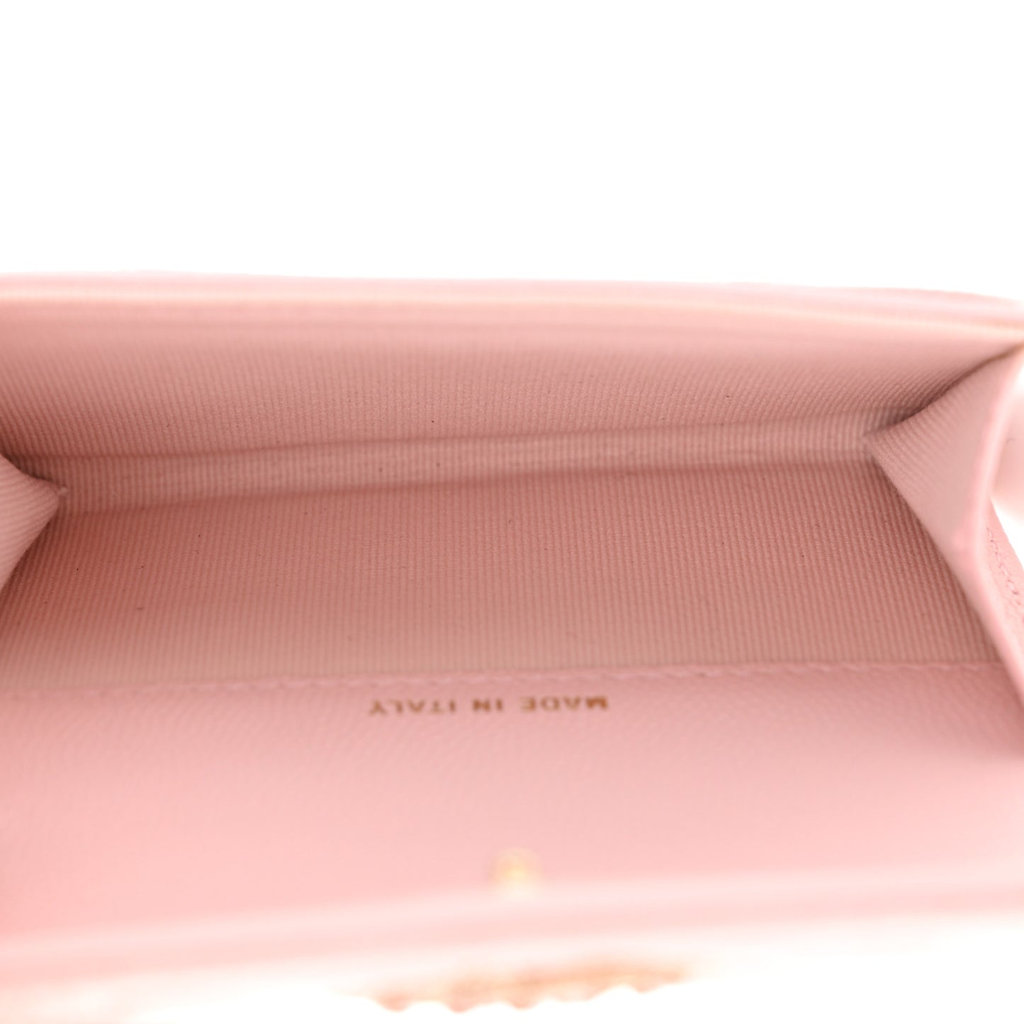 Caviar Quilted Crystal CC Flap Card Holder Pink