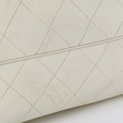 Chanel Caviar Stitched Large Shopping Tote White 9 of 14