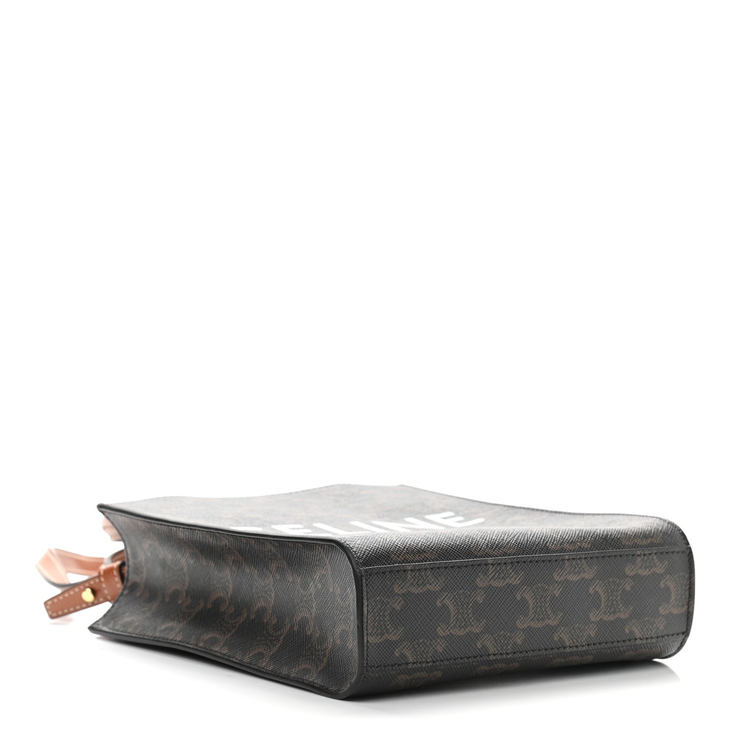 Triomphe Canvas Calfskin Mini Vertical Cabas Tan