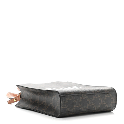 Celine Triomphe Canvas Calfskin Mini Vertical Cabas Tan 4 of 8
