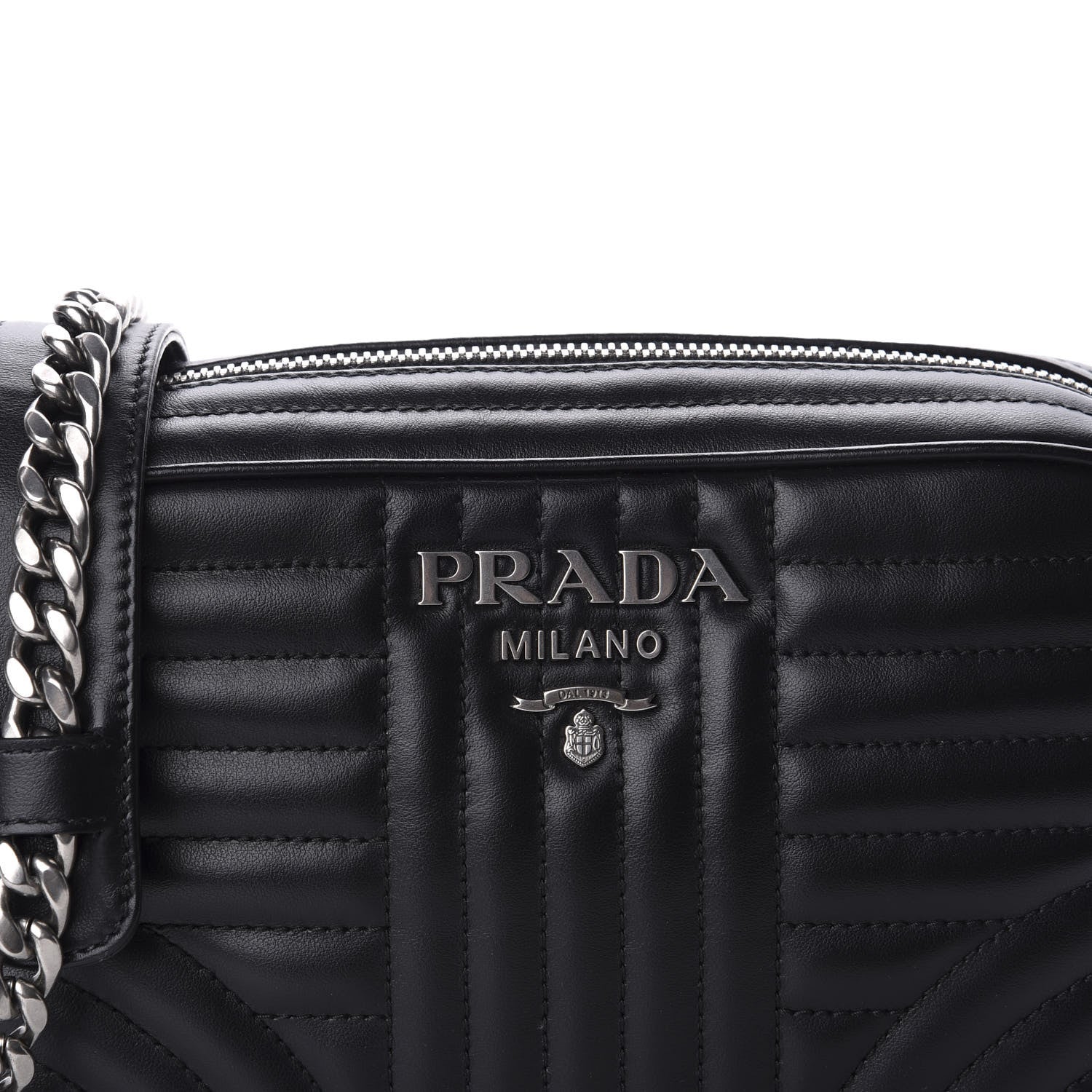 Prada Soft Calfskin Diagramme Crossbody Bag Black 9 of 9