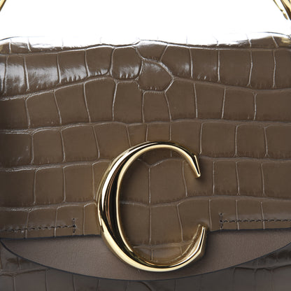 Chloe Calfskin Crocodile Embossed Mini C Bag Army Green 10 of 10