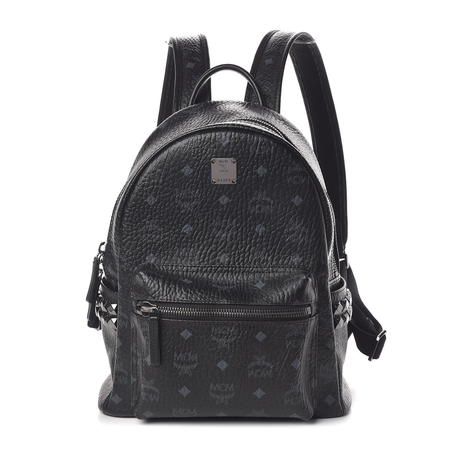 MCM Visetos Small Side Stud Stark Backpack Black 1 of 19