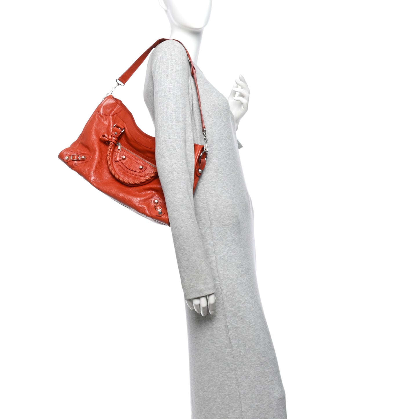 Agneau Giant 12 Silver Hardware City Rouge Ambre