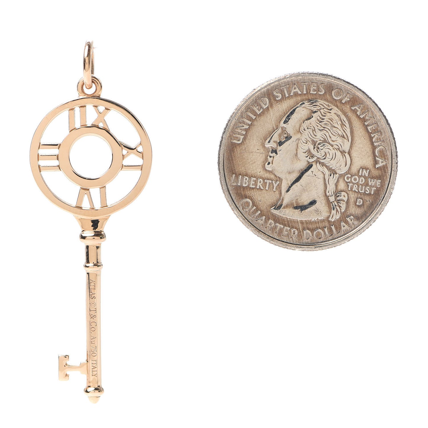 18K Rose Gold Diamond Atlas Key Pendant