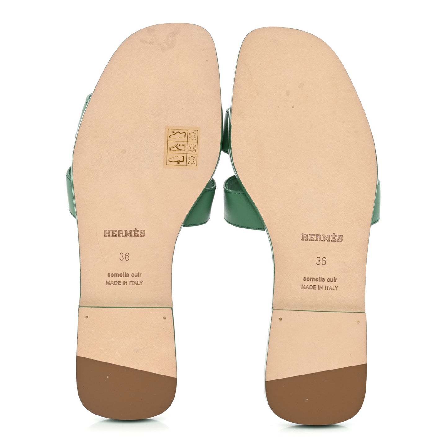 Calfskin Oran Sandals 36 Vert Electrique
