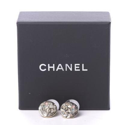 Chanel Crystal CC Earrings Gold 4 of 4