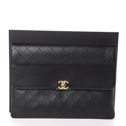 Chanel Calfskin Quilted CC Flap Clutch Black 8 of 8