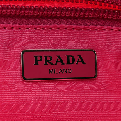 Prada Tessuto Nylon Vela Saffiano Necessaire Wristlet Pouch Fuxia 6 of 10