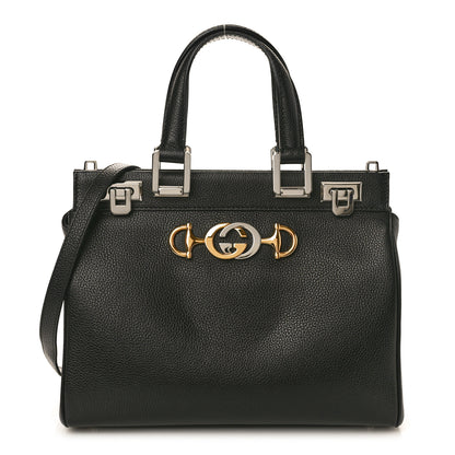 Gucci Grainy Calfskin Small Zumi Top Handle Bag Black 1 of 10