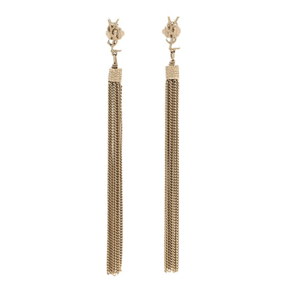 Saint Laurent Metal Monogram Loulou Tassel Earrings Gold 1 of 5