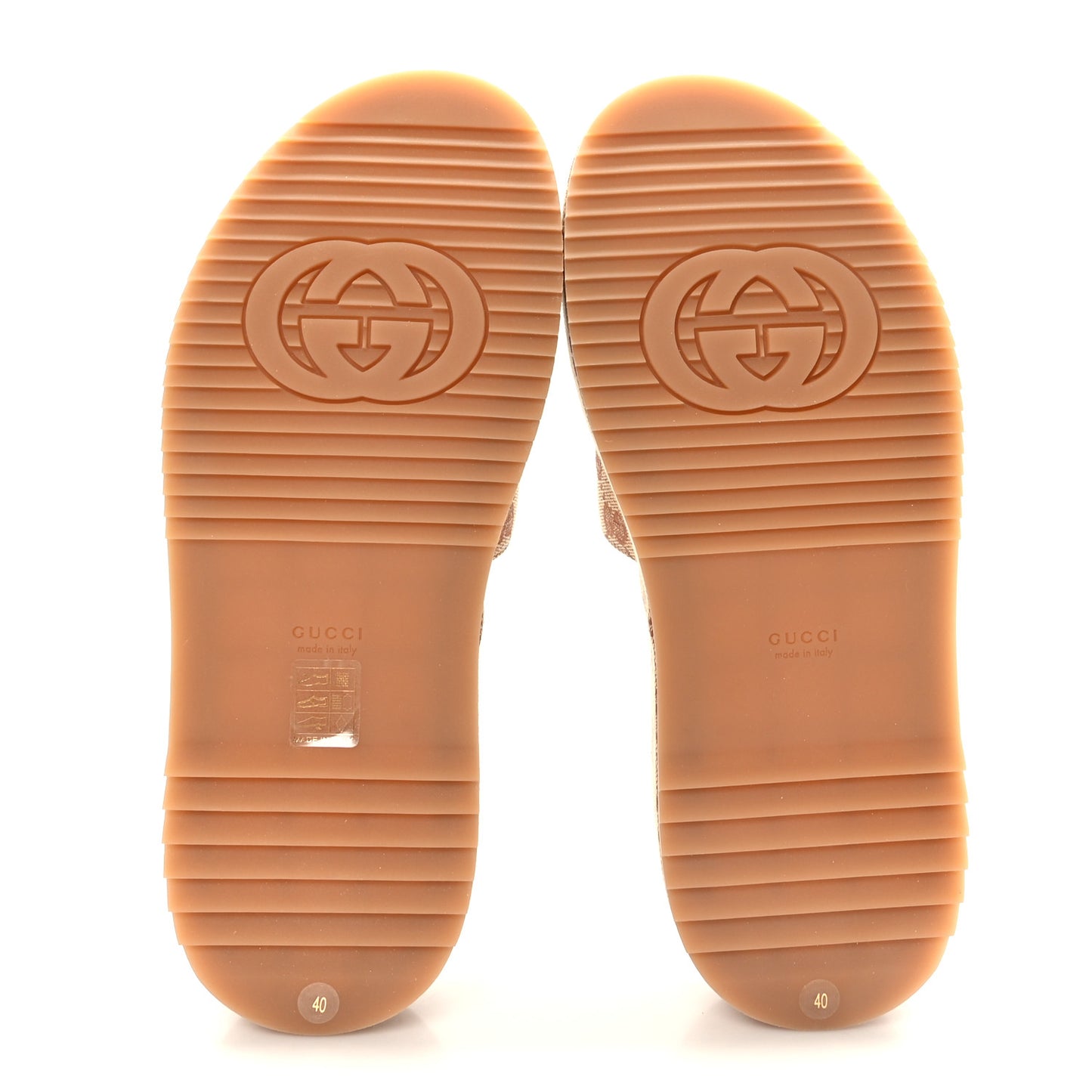 Canvas GG Monogram Angelina Platform Slide Sandals 40 Beige Ruggine