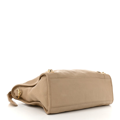 Balenciaga Shiny Goatskin Gold Metallic Edge Hardware City Beige Sahara 5 of 12