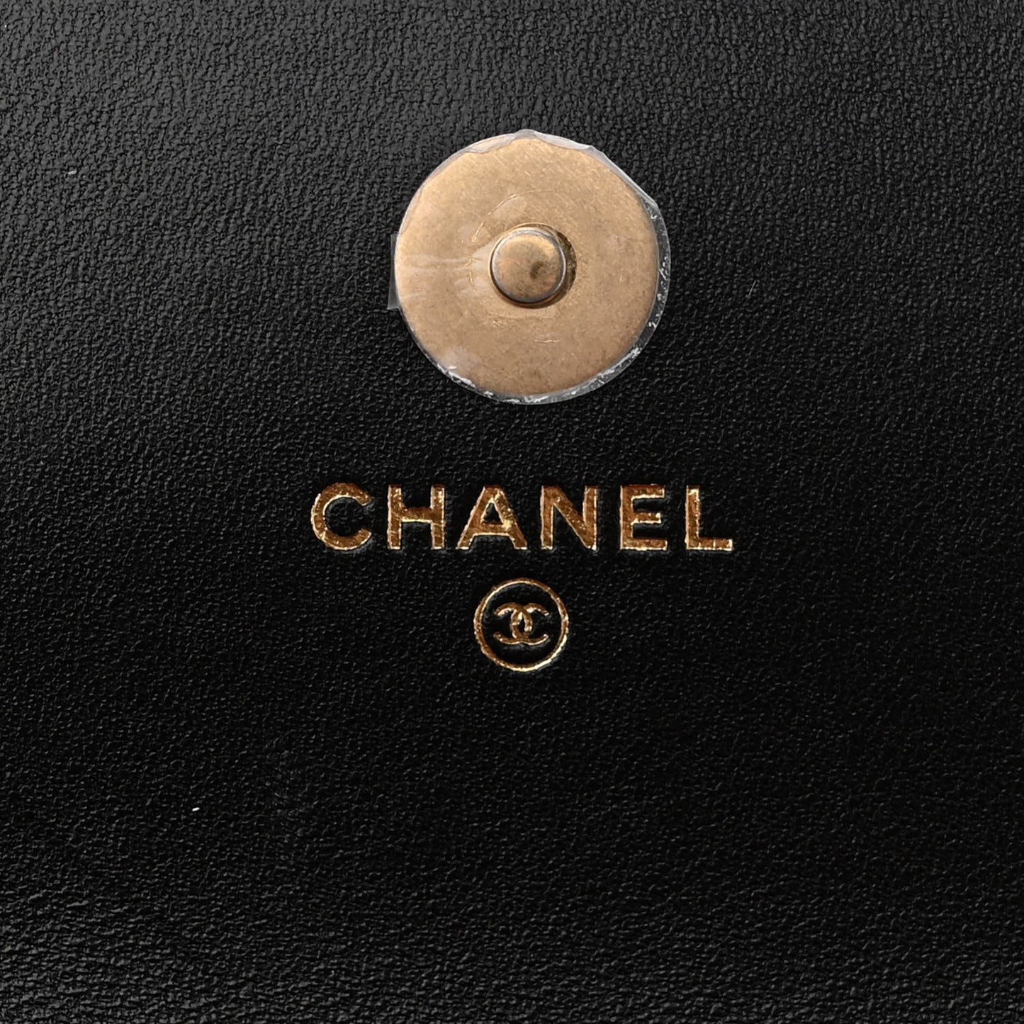 Lambskin Quilted Chanel 19 Flap Phone Holder With Chain Black