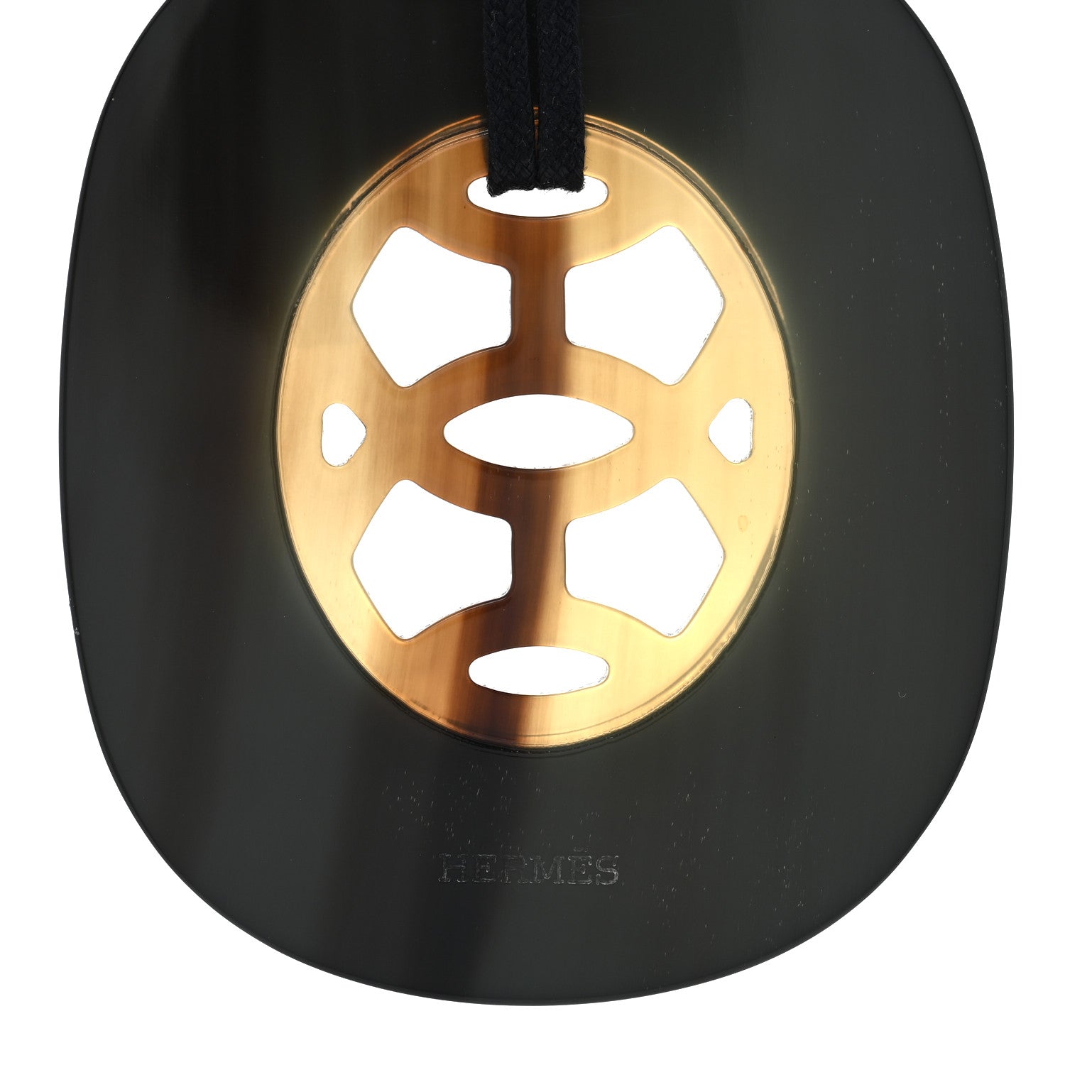Hermes Buffalo Horn Lacquer Lift Necklace PM Black 4 of 4